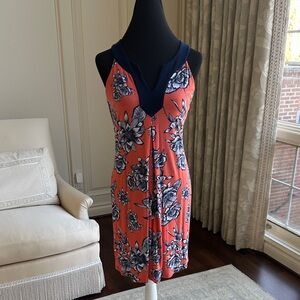 Tommy Bahama Coral and Navy Floral Dress